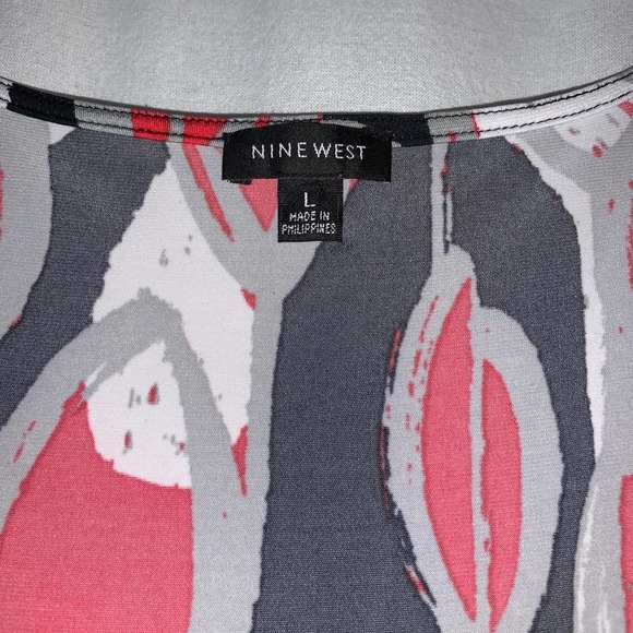 Nine West Women’s Black Red Abstract Pattern Shift Dress Size L - Picture 4 of 4